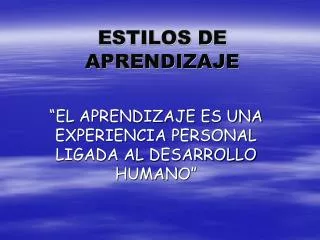 estilos de aprendizaje