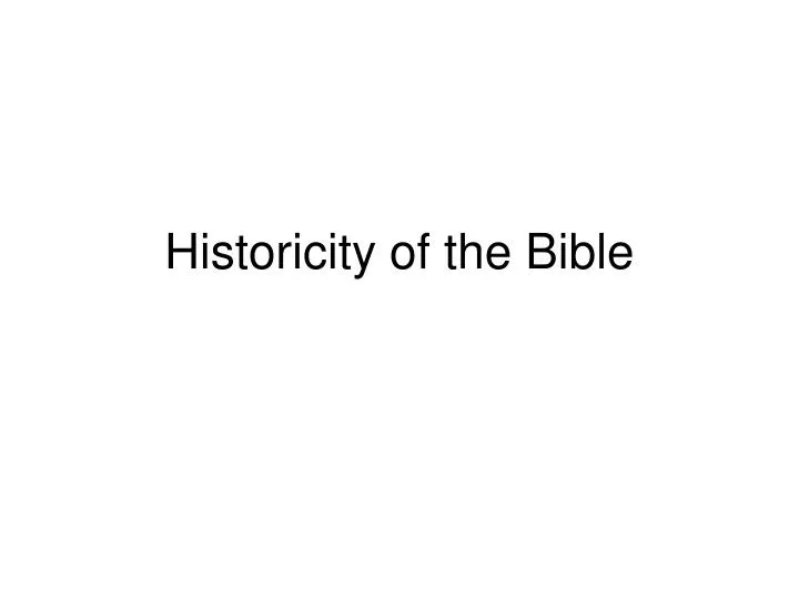 historicity of the bible