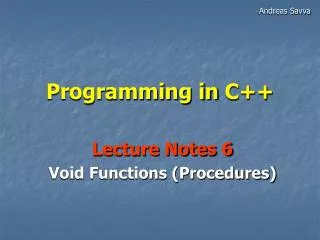 Programming in C++