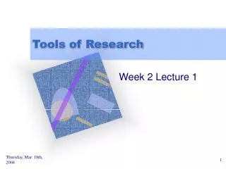 Tools of Research