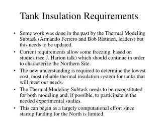 Tank Insulation Requirements