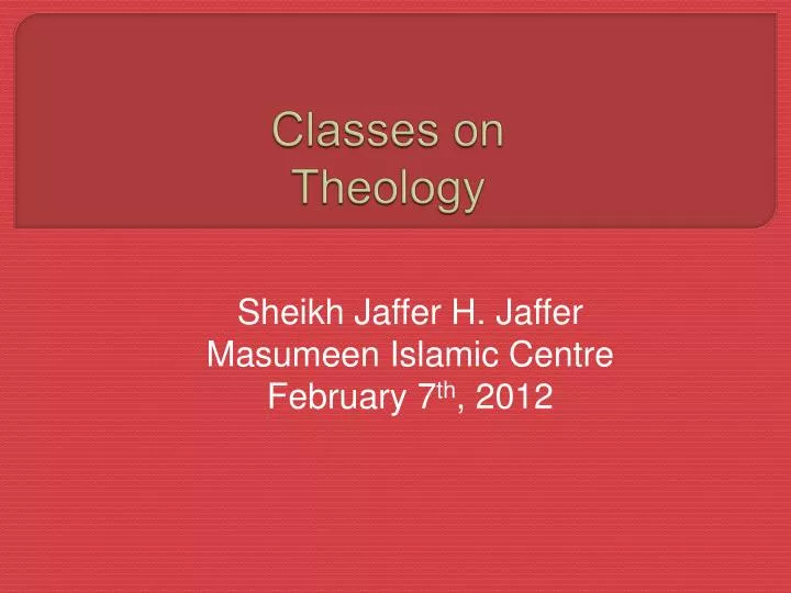 classes on theology