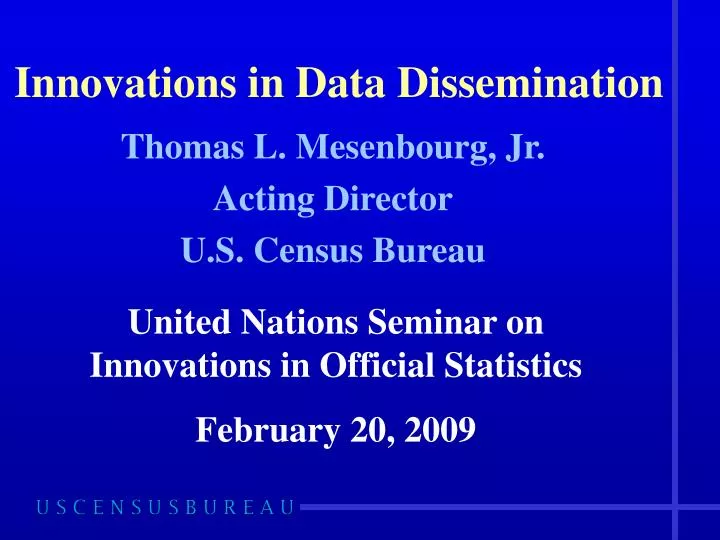innovations in data dissemination
