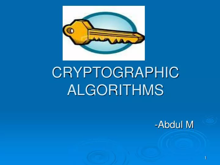 cryptographic algorithms