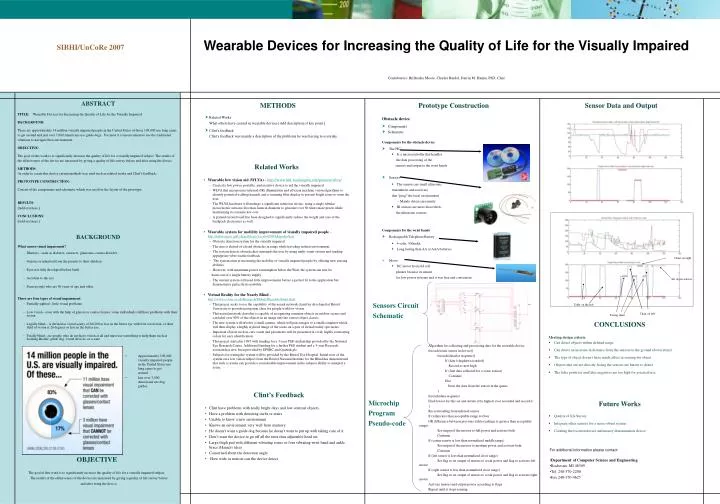 wearable devices for increasing the quality of life for the visually impaired