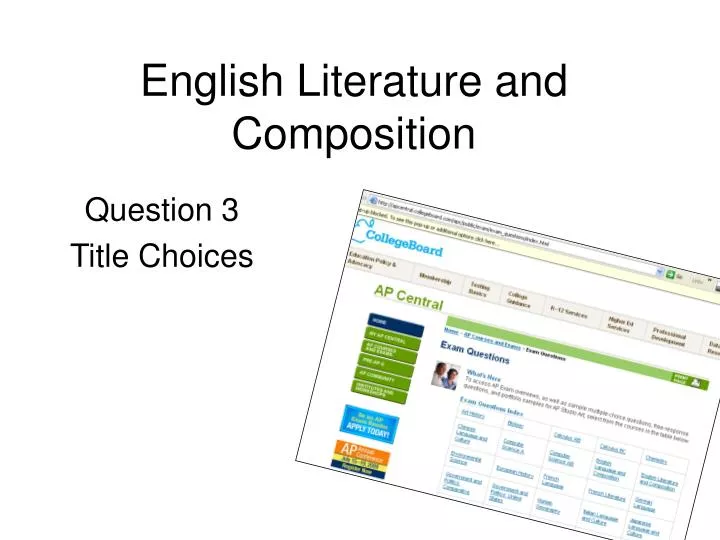 english literature and composition