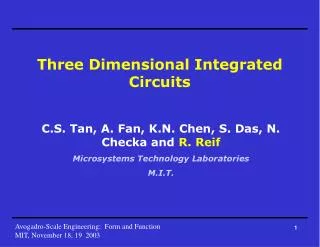 Three Dimensional Integrated Circuits