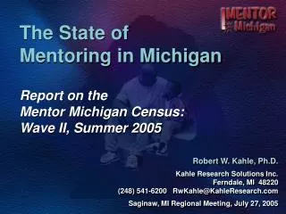 The State of Mentoring in Michigan