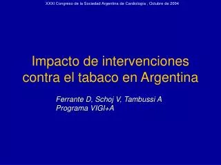 Impacto de intervenciones contra el tabaco en Argentina