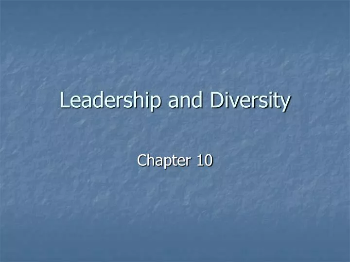 leadership and diversity