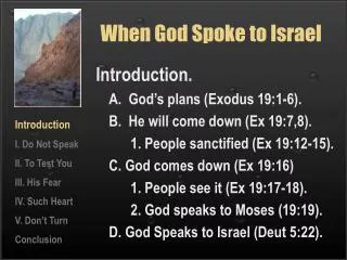 When God Spoke to Israel