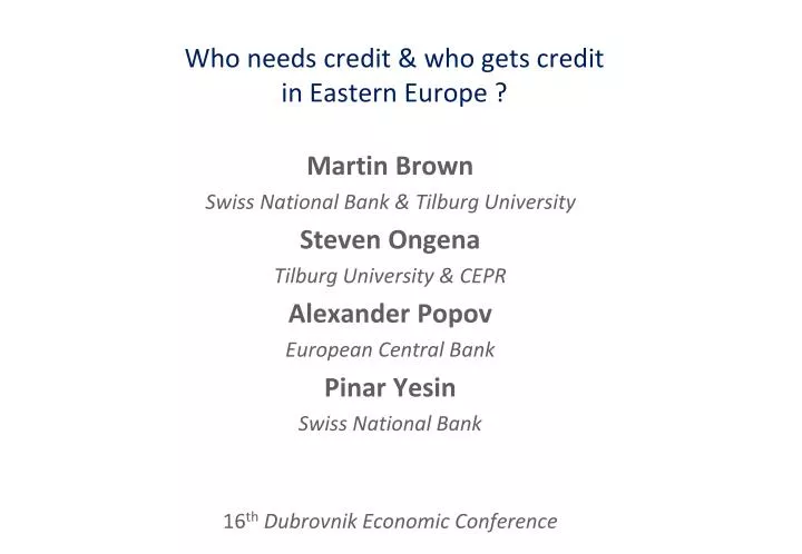 who needs credit who gets credit in eastern europe