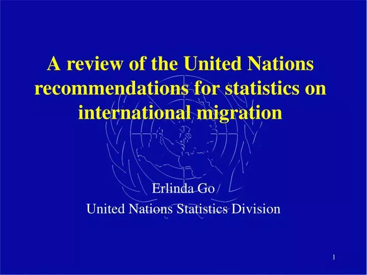 a review of the united nations recommendations for statistics on international migration