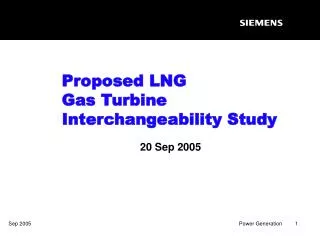 Proposed LNG Gas Turbine Interchangeability Study