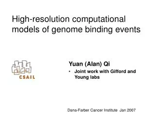 High-resolution computational models of genome binding events