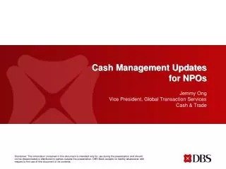 Cash Management Updates for NPOs