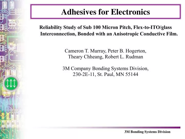 adhesives for electronics