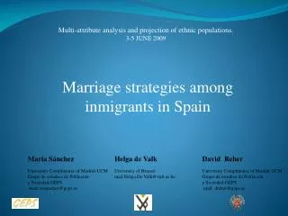 Marriage strategies among inmigrants in Spain