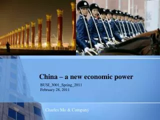 China – a new economic power