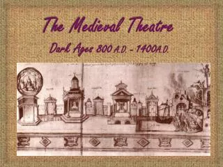 The Medieval Theatre Dark Ages 800 A.D. – 1400 A.D.