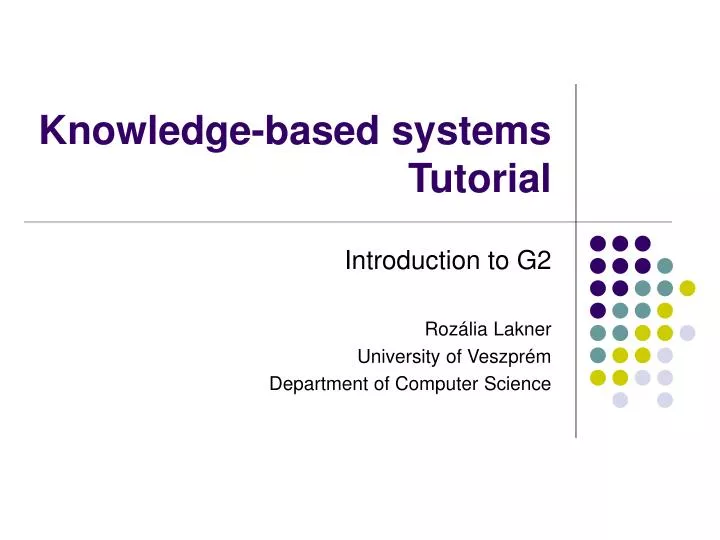 knowledge based systems tutorial