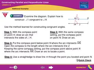 Use the method learned for constructing congruent angles.