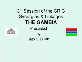 3 rd Session of the CRIC Synergies &amp; Linkages THE GAMBIA