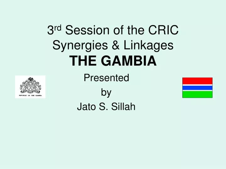 3 rd session of the cric synergies linkages the gambia