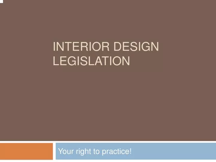 interior design legislation