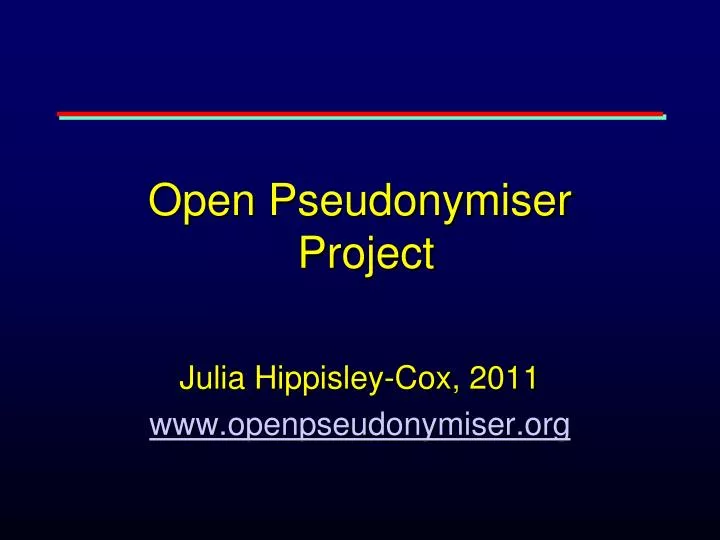 open pseudonymiser project