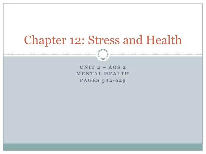 chapter 12 stress and health