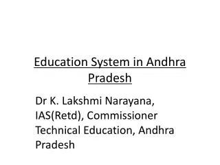 Education System in Andhra Pradesh