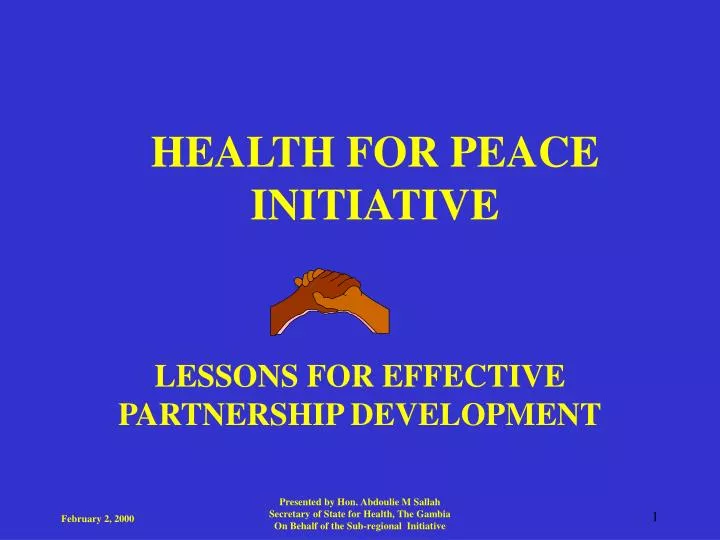 health for peace initiative