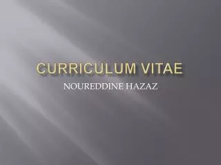 curriculum vitae