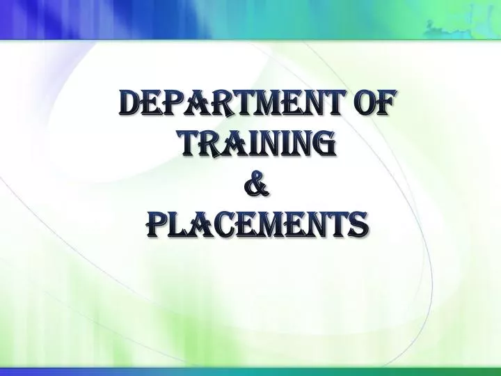 department of training placements