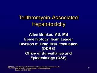Telithromycin-Associated Hepatotoxicity
