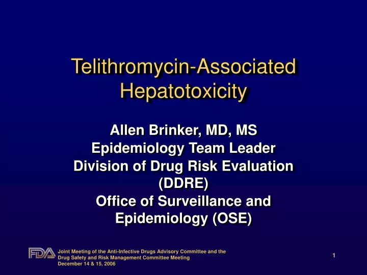 telithromycin associated hepatotoxicity