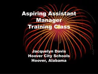 Aspiring Assistant Manager Training Class