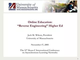 Online Education: “Reverse Engineering” Higher Ed