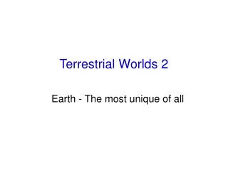 Terrestrial Worlds 2
