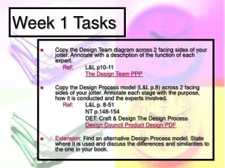 Week 1 Tasks