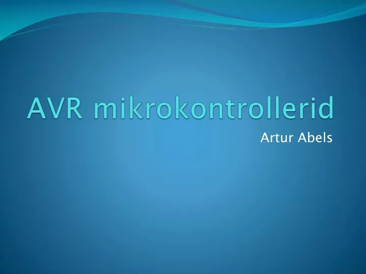 avr mikrokontrollerid