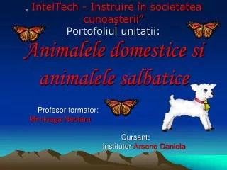 „  IntelTech - Instruire în societatea cunoaşterii” Portofoliul unitatii: Animalele domestice si animalele salbatice