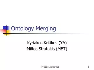 Ontology Merging