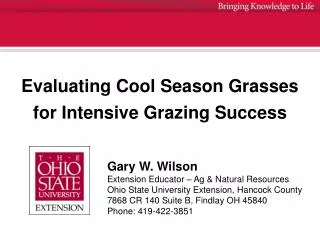 Evaluating Cool Season Grasses for Intensive Grazing Success