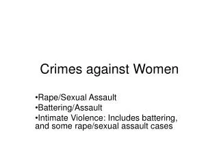 Crimes against Women
