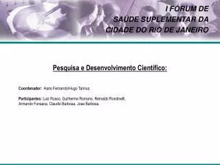 i f rum de sa de suplementar da cidade do rio de janeiro