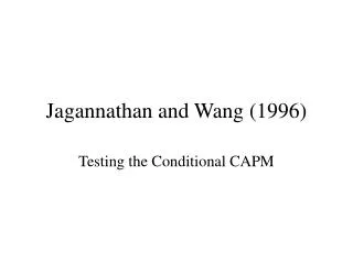 Jagannathan and Wang (1996)