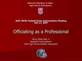 Officiating as a Professional