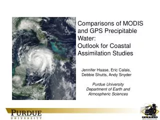Comparisons of MODIS and GPS Precipitable Water: Outlook for Coastal Assimilation Studies